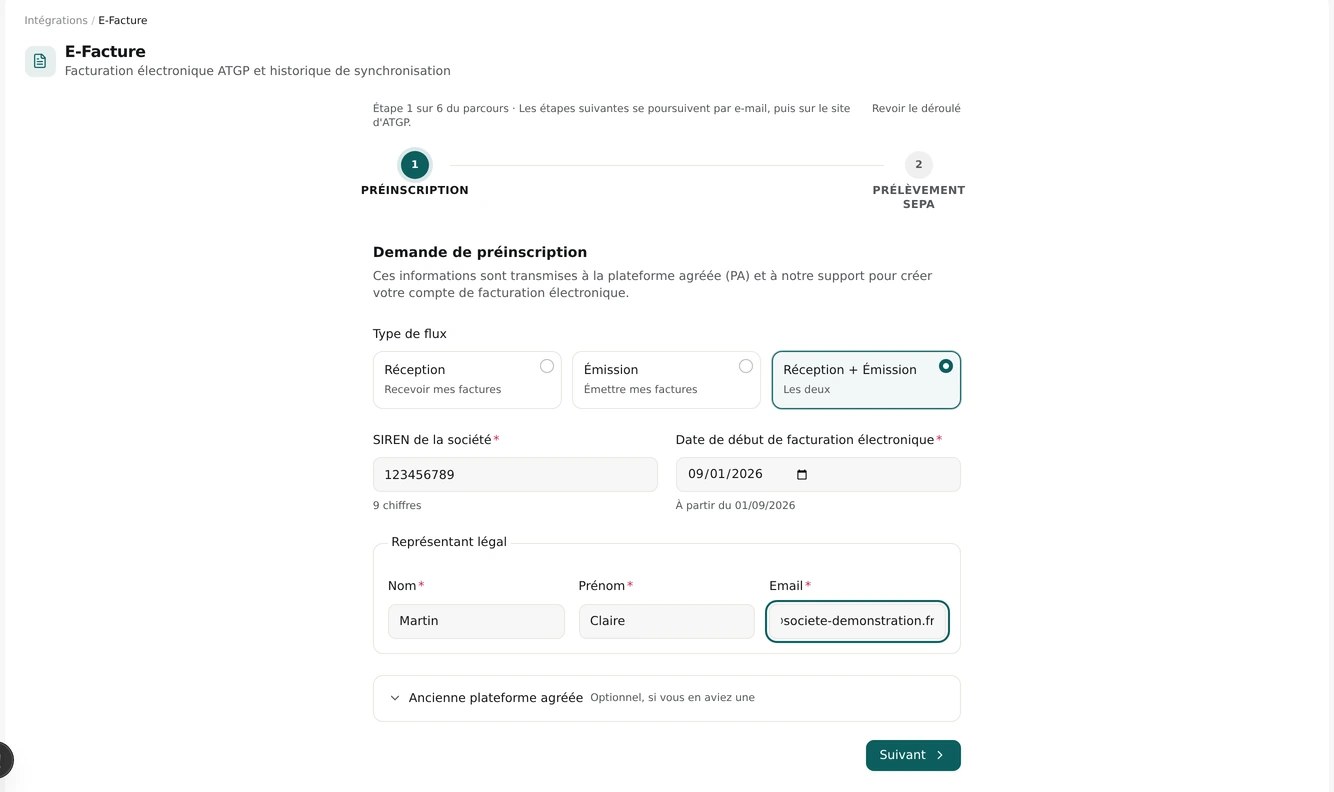 Formulaire de demande de préinscription